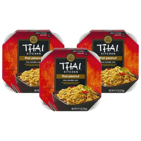 (3 Pack) Thai Kitchen Gluten Free Thai Peanut Rice Noodle Cart, 9.77