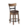 thumbnail image 1 of Signature Design by Ashley Pinnadel 24" Modern Farmhouse Swivel Counter Height Barstool, Light Brown, 1 of 4