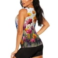 thumbnail image 3 of Fotbe Colorful Wildflower Meadow Blusas Sin Mangas para Mujer – Estilo Casual, Corte Suelto, Slim-Fit, Cuello Redondo Deportivo, Tops de Verano para Gimnasio y Yoga-Small, 3 of 7