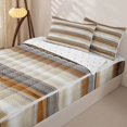 thumbnail image 3 of Erosebridal Modern Horizontal Stripe Zipper Twin Comforter Sets with Fitted Sheet and 2 Pillowcases,Textured Gradient Wash Zipper Bedding Set,Beige Grey,Reversible, 3 of 6