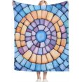 thumbnail image 1 of Colorful Concentric Circles Blue and Orange Shades Throw Blanket for Couch Bed Soft Cute Fleece Fuzzy Spring Summer Throw Blankets Cozy Living Room Throw Blanket for Chair, 1 of 5