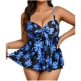 thumbnail image 2 of Aboser Plus Size Swimdress for Women High Waisted Tummy Control Tankini Swimsuits Flowy Swim Dresses with Boyshorts Bathing Suits Two Piece V Neck Swimwear, 2 of 7