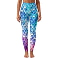 thumbnail image 6 of SEANATIVE Womens Leggings Mermaid Scales Print Blue Violet Gradient, XS, 6 of 6