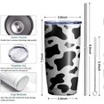 thumbnail image 2 of Cow Print Tumbler with Lid and Straw 20 oz Travel Cow Print Cup Stainless Steel Vacuum Insulated Coffee Mug Gift for Women and Men, 2 of 6