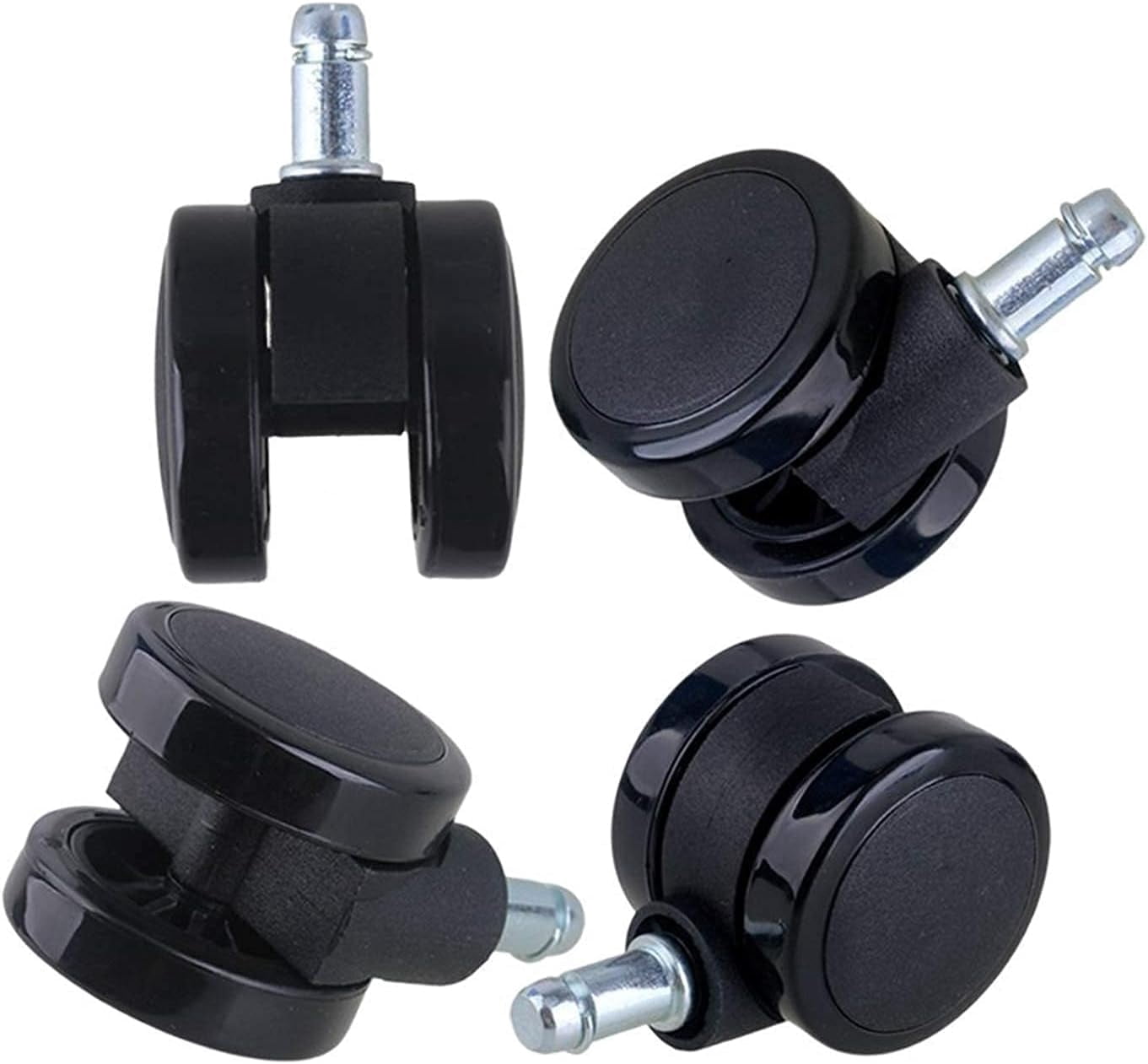 Gamvdout Plate Casters 2" Metal PU Office Chair Swivel Casters Furniture Wheels with Trolley Furniture Caster for Sofa Bed Goods Shelf Storage Rack 5pcs