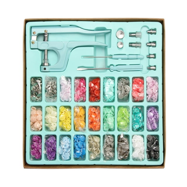Attaches à Pression, Trousse de Boutons-Pression Facile pour Vêtements Bleu Forme Ronde, Forme Ronde