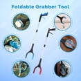 thumbnail image 5 of Reacher Grabber - Foldable Gripper and Reaching Tool - 32”Extra Long Handy Trash Claw Grabber, Mobility Aid Reaching Assist Tool for Trash Pick Up, Litter Picker, Arm Extension (blue), 5 of 6
