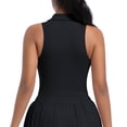 thumbnail image 6 of Jinhomg Women's Sleeveless Crop Tops Casual Solid Lapel Collar Tank Shirts Basic Solid V Neck Golf Tennis Clothes Summer Workout Athletic Tanks Black L, 6 of 7
