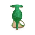 thumbnail image 2 of BLISSFUL STEP Sandales à Talon Aiguille à Brides Pailletées pour Femme Vert (Taille 10), 2 of 7