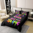 thumbnail image 2 of Erosebridal Housse de Couette 100 % Coton à Éclaboussures Colorées Format Double, Housse de Couette 100 % Coton Style Graffiti Double, Ados Enfants, Réversible (Sans Couette), 2 of 8