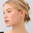thumbnail image 2 of Alexcraft Hammered Hoop Earrings For Women Gold Chunky Teardrop Shape Thick Hoops Earrings Hypoallergenic for Sensitive Hoop Earrings Jewelry, 2 of 6