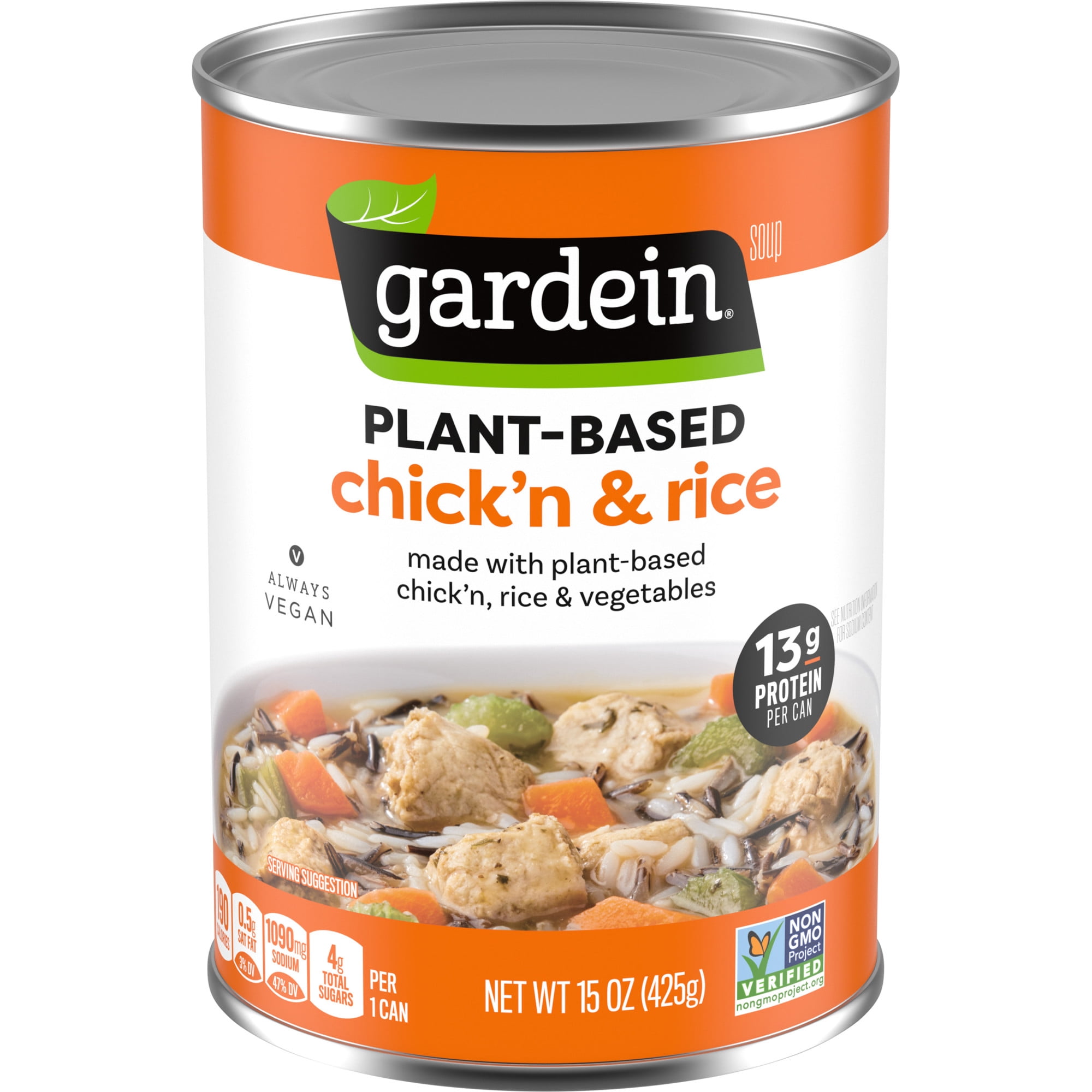 (12 pack) Gardein Plant-Based Chick'n & Rice Soup, Vegan, 15 oz.