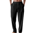 thumbnail image 4 of Blmnix Travel Pants Pants for Men Palazzo Baggy Beach Pants Pant Full Low Waisted Straight-Leg Black Mens Summer Pants,XXXL, 4 of 5