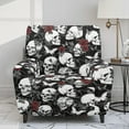thumbnail image 2 of Renewold Skull Butterfly Rose Recliner Chair Cover Machine Washable Recliner Sofa Slipcover 4 Pieces Universal Reclining Couch Cover with Pocket for 1 Cushion Reclining Sofa, 2 of 8