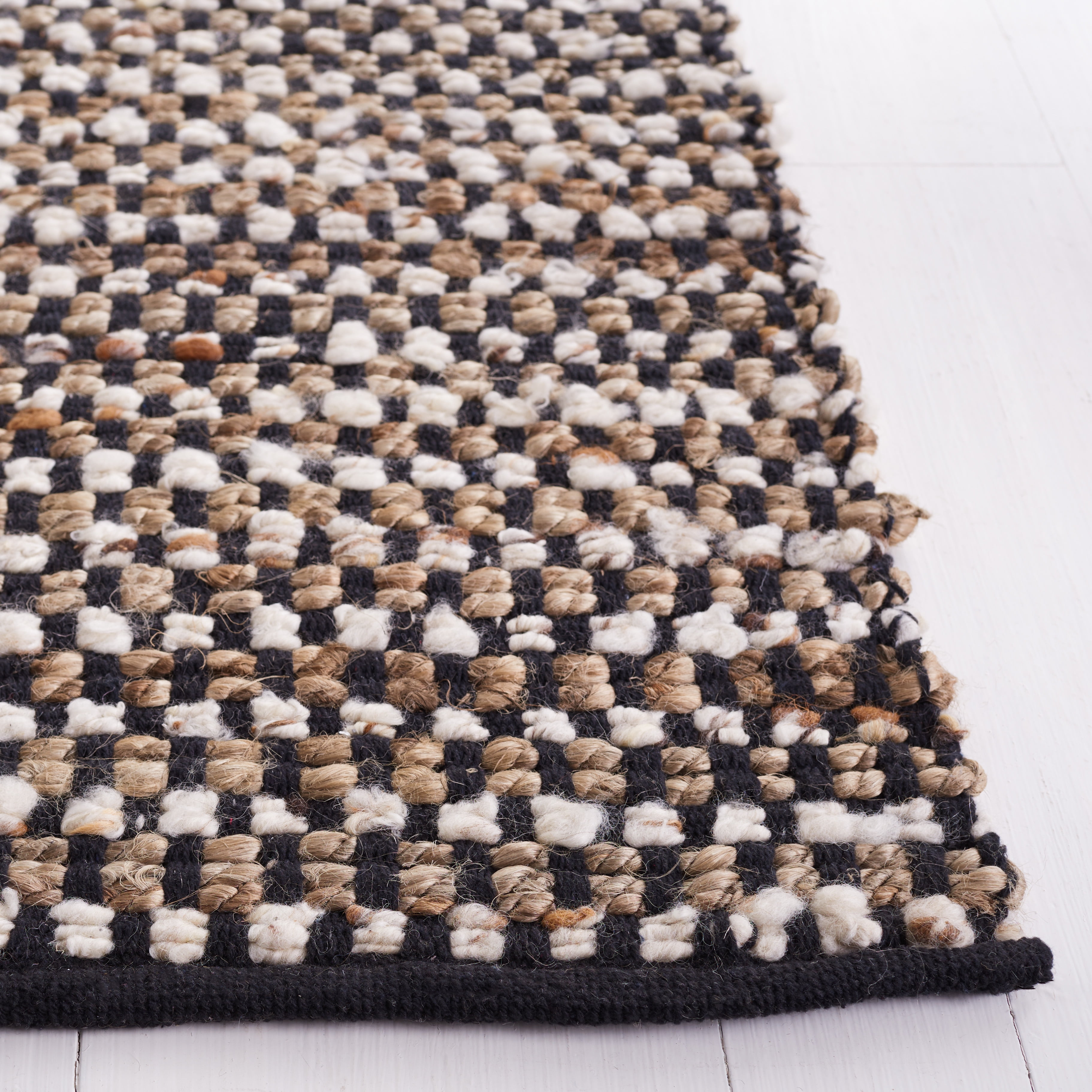 SAFAVIEH Natura Greg Geometric Area Rug, Black/Ivory, 8' x 10'