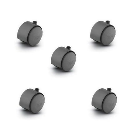 2in Replacement Wheels - Set of 5 Replacement Twin Wheel Swivel Casters with 50mm Wheels (2