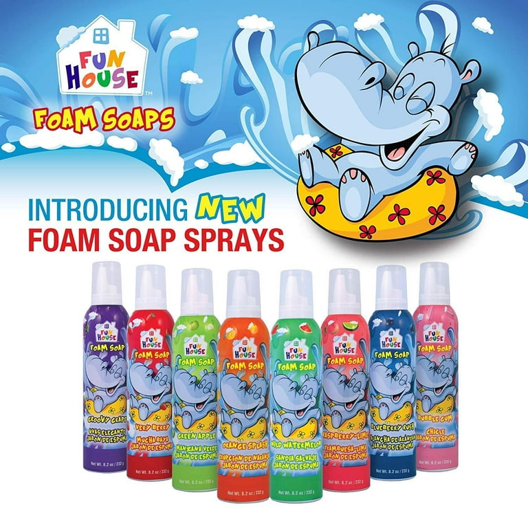 Fun House Kids Foam Soap 8 Pack Assorted Flavor Foam Soap, 8.2 oz each