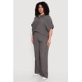 thumbnail image 2 of Women's Plus Size High Waisted Seersucker Wide Leg Pants, 2 of 4