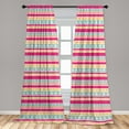 thumbnail image 5 of Mexican Print Curtains 2 Panels Set, Horizontal Summer Sun Motifs Colorful Rhythmic Pattern, Window Drapes for Living Room Bedroom, 56"W X 84"L, Hot Pink Mustard, by Ambesonne, 5 of 5