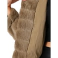 thumbnail image 5 of INSPIRE CHIC Women's Faux Fur Turn Down Collar Open Front Cropped Fluffy Jacket M Dark Khaki, 5 of 5