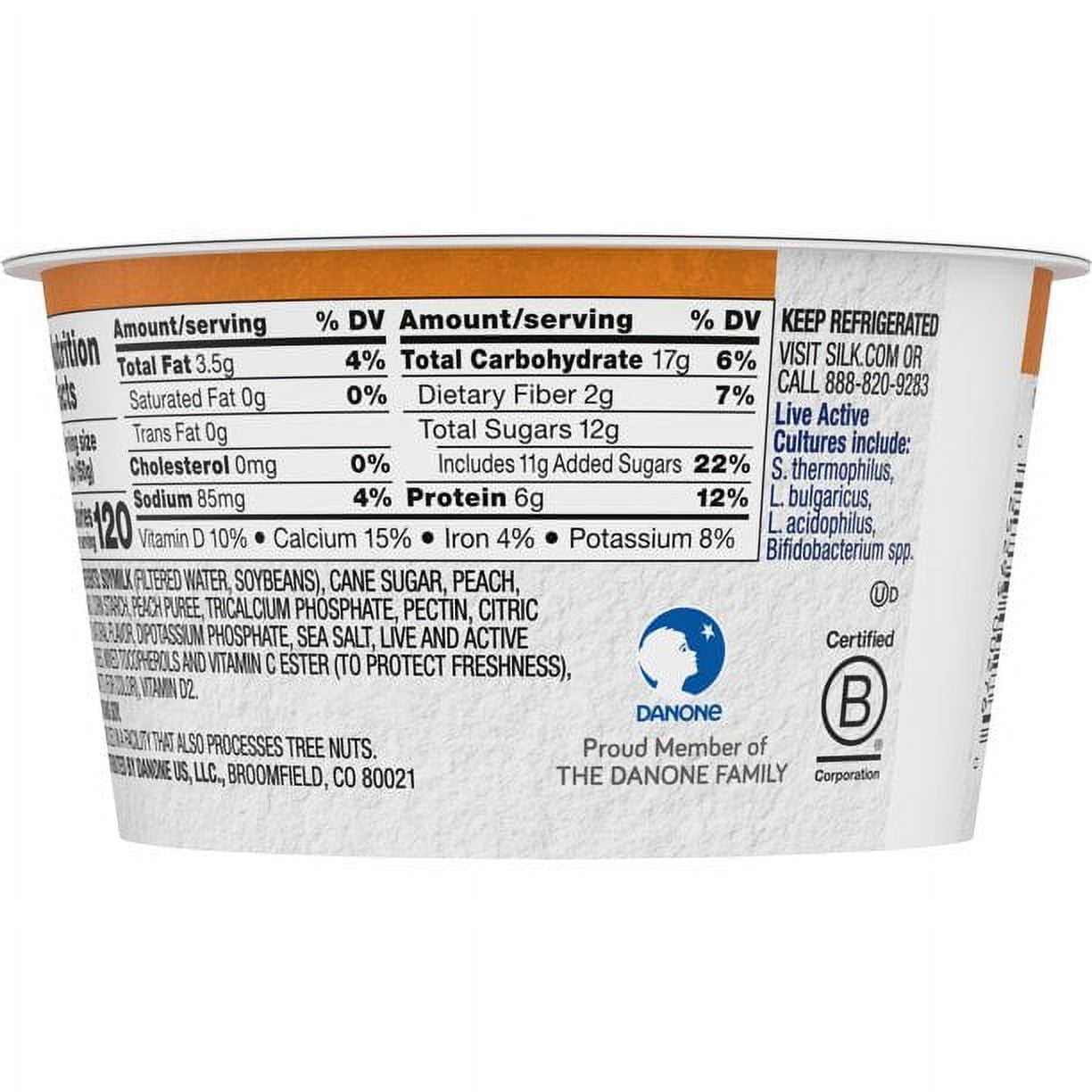 Silk Cultured Soy Peach And Mango Yogurt Alternative 5.3oz (PACK OF 8)