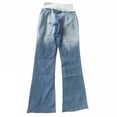 thumbnail image 6 of Womens Pants Low Rise Wide Leg Jeans with Washable Denim Patchwork and Fold Over Detail Trousers, 6 of 6