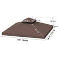 thumbnail image 6 of 10x10 Ft Gazebo Replacement Canopy Top - Double Tiered Outdoor Patio Shade Cover - UV Resistant Polyester Canopy - Brown, 6 of 7
