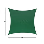 Coolaroo Coolhaven Outdoor Sun Shade Sail With Hardware Kit 95% UV Block Protection for Garden, Patio, Backyard, 12' Square, Heritage Green