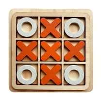 Tic Tac Toe Game Wooden Board Strategy Puzzle Portable Travel Size Educational Matching for 3-4 Years 4-5 Years