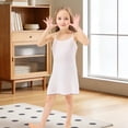 thumbnail image 2 of JAJAHO Girls Summer Silk Satin Dress Spaghetti Strap Scoop Neck Mini Dress Relaxation Home Clothes For Kids 5-14 Years Lightweight Stylish Dresses, 2 of 5