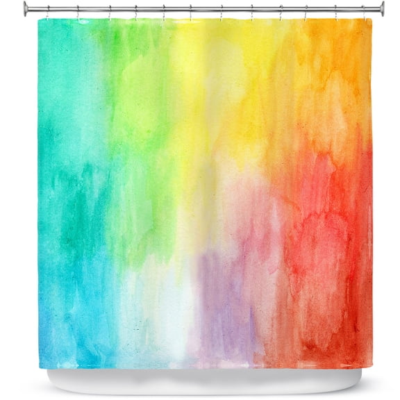 Shower Curtains 70" x 93" from DiaNoche Designs by Marley Ungaro - Artsy Rainbow Wash