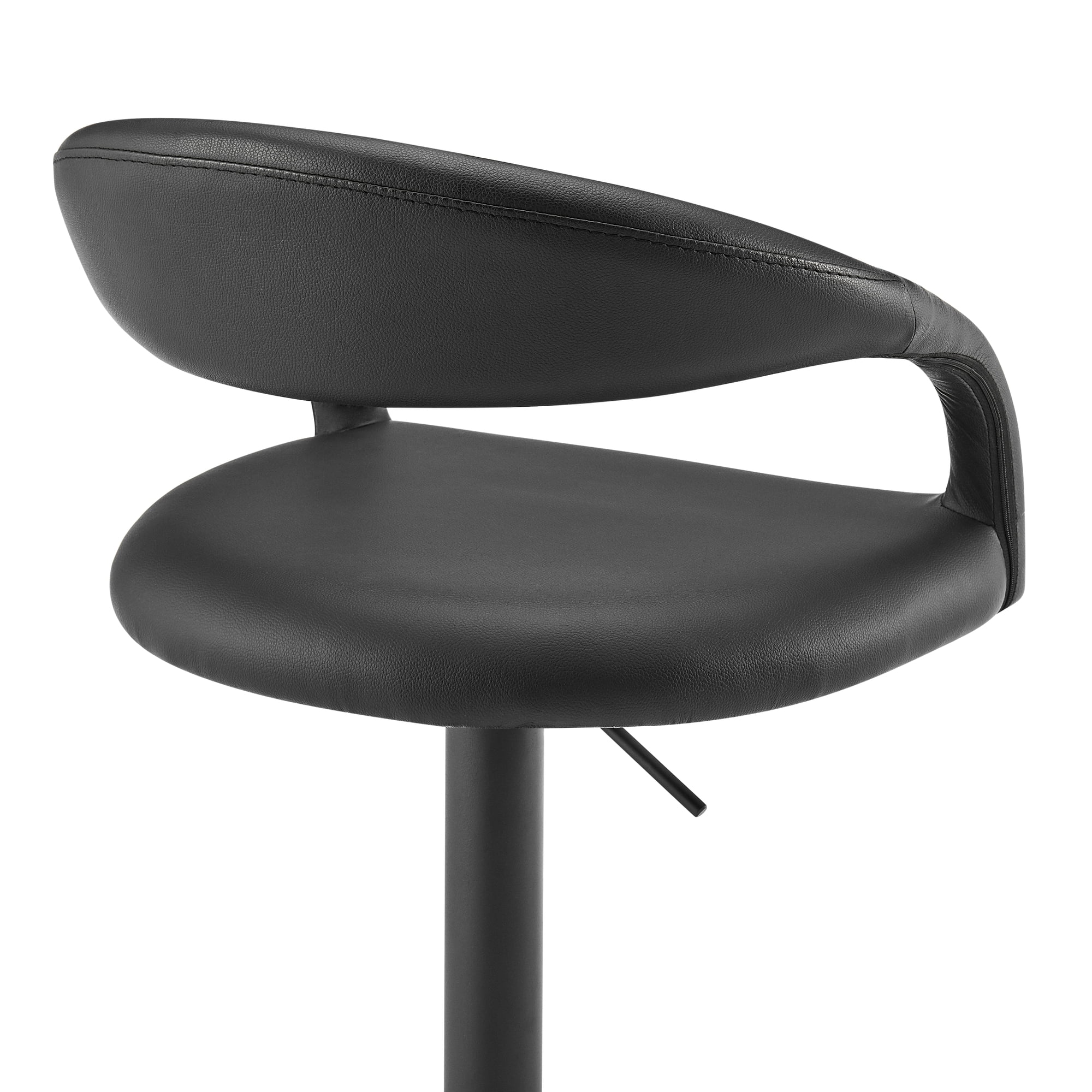 Marlow Modern Contemporary Swivel Metal Adjustable Height Barstool With Faux Leather Seat