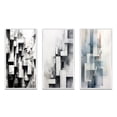 thumbnail image 2 of Designart "Zen in Grey Abstract VI" Minimalism Framed Wall Art Set Of 3 - Grey Minimalism Frame Gallery Set For Office Decor, 2 of 7