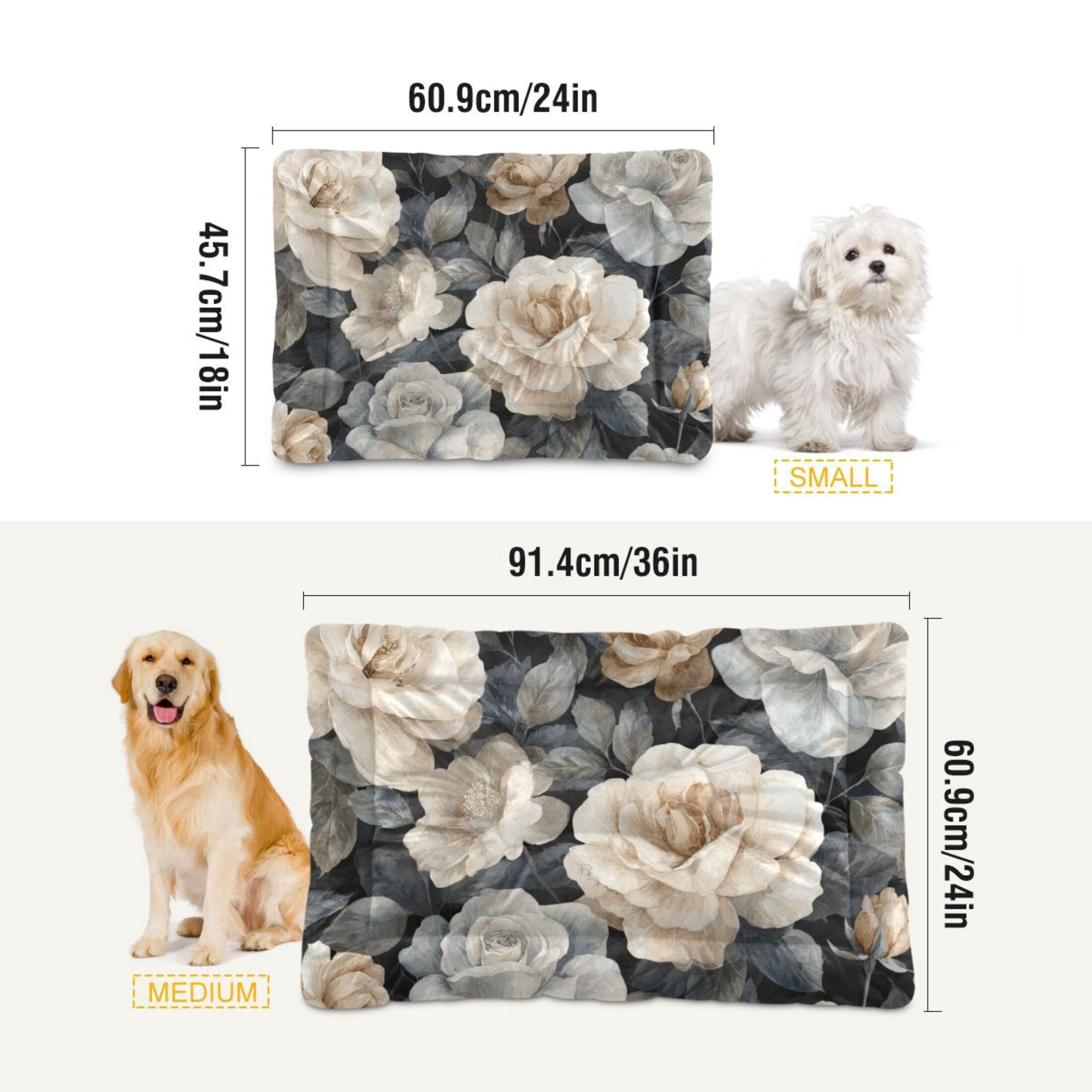 Cozy Mat Pet Bed Indoor Outdoor Warm Soft For Cat Dog Puppy(S/M) Wash Style Roses