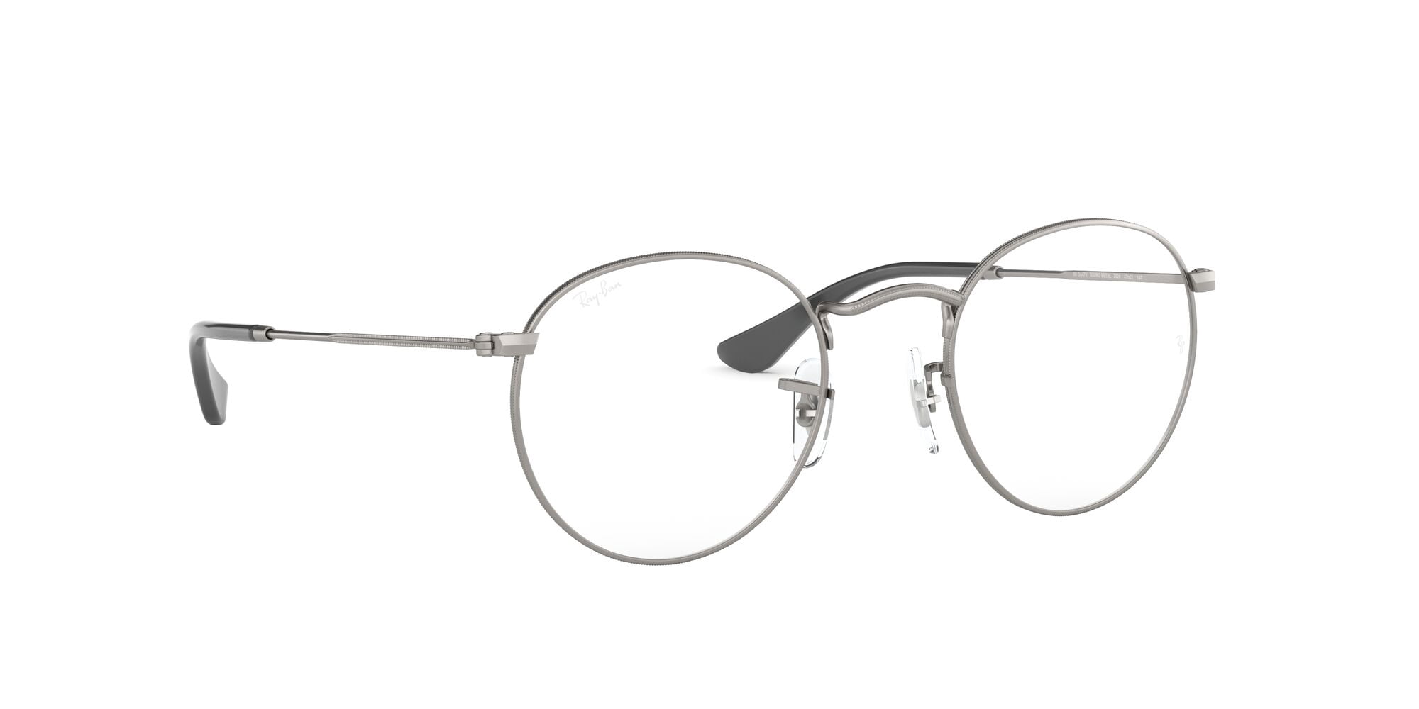 Ray-Ban Unisex Size 53 Round Metal Eyeglasses, Matte Gunmetal/Demo Lens