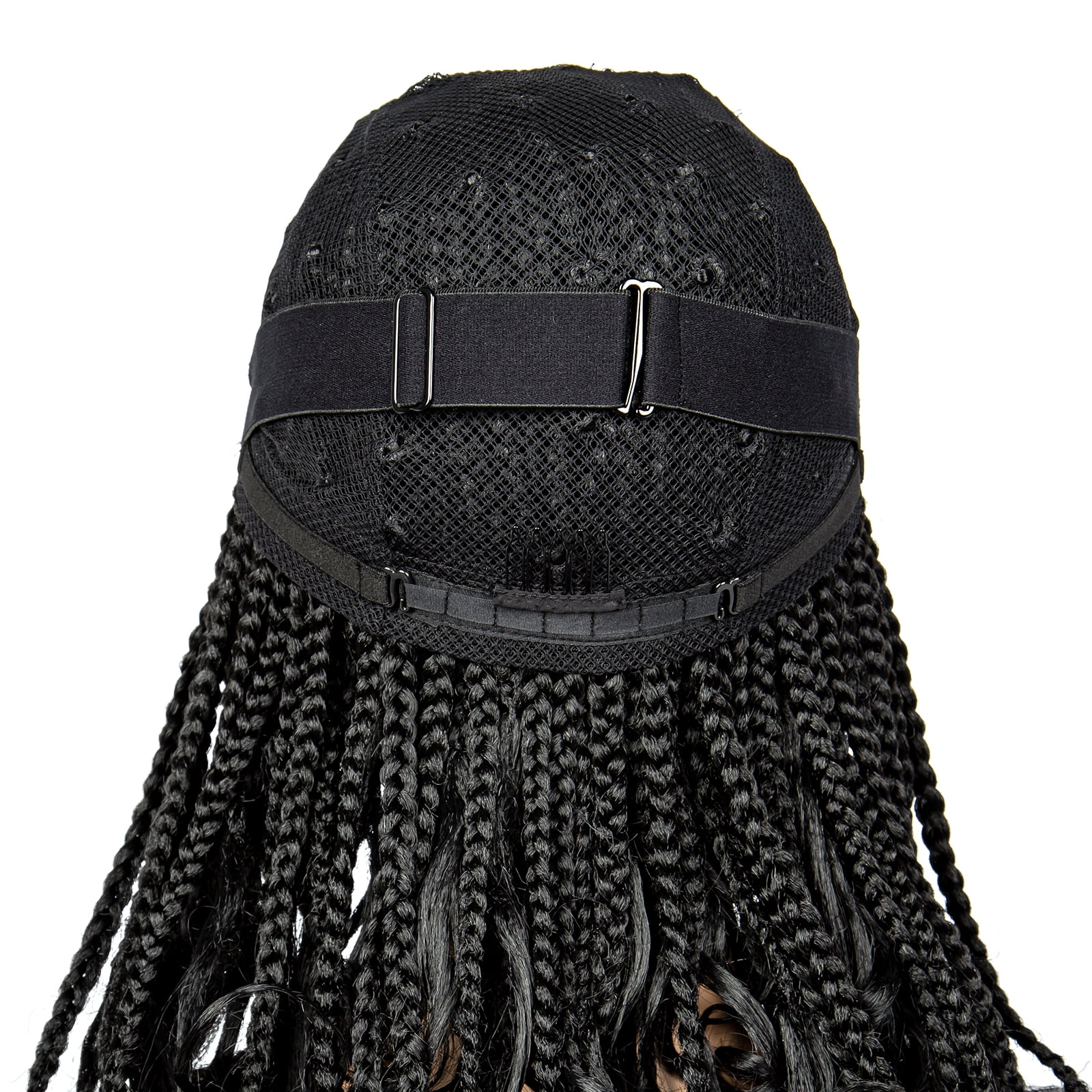 Braided Wigs for Black Women Synthetic Lace Front Wigs Square Knotless Box Braided Wigs Lightweight Cornrow Braid Braiding Hair Wigs 18 inches(1B Color)