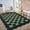 Green, variant on IdealHouse 9'x12' Washable Kitchen Rug, Non-Slip Low Pile Scalloped Checkerboard Farmhouse Entryway Mat, Soft Neutral Area Rug, Brown