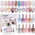 thumbnail image 1 of Set de esmalte en gel para uñas efecto ojo de gato Beetles, 10 colores con glitter, 1 of 8