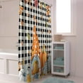 thumbnail image 4 of Fall Shower Curtain Gnome Pumpkin Bird Shower Curtains for Bathroom Maple Leaf Buffalo Plaid Bath Curtains Sets with Hooks for Autumn Thanksgiving Seasonal Decor Waterproof Extra Long 72" X 84", 4 of 6