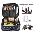 thumbnail image 2 of FORMRS Travel Makeup Bag Large Capacity Train Case Cosmetic Organizer with Adjustable Dividers, Blue Hexagon Pattern, 2 of 8