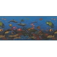 thumbnail image 2 of Wallpaper Border - Colorful Fish in the Bottom of the Ocean Nautical Wide Wall Border Retro Design, Roll 15 ft X 10 in, 2 of 3