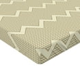 thumbnail image 4 of Ambesonne Geometric Fitted Sheet, Chevron Zigzags Art Lines, Full Size, Pale Khaki Cream, 4 of 5