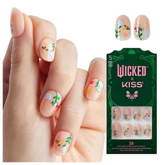 Presiona las uñas KISS WICKED X KISS «There's Joy», corto ovalado