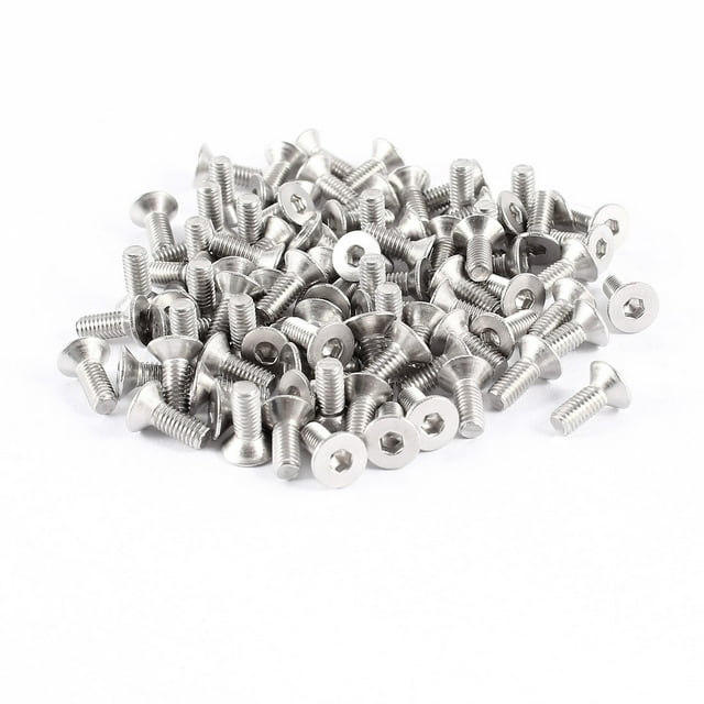 100 Pcs Tornillos de Cabeza Hexagonal Avellanada de Acero 304HC M3 x 8mm