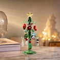 thumbnail image 4 of Tabletop Glass Christmas Tree Ornament Set, Mini Tree with Detachable Hanging Decorations for Office Desk Mantel Home Holiday Winter Decor, 4 of 7