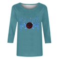 thumbnail image 3 of Baikeli Gratuit avec Codes Promo Fête des Mères Hauts à Manches 3/4 pour Femmes Chandails d'Été Décontractés à Col Rond Chemises Amples Blouses Imprimées de Lettres Robes à Manches 3/4 pour Femmes 2024, 3 of 5