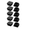 10pcs 30x30mm Black Plastic Square Chair Leg Insert Cover Protector