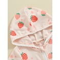 thumbnail image 4 of Suealasg Kids Toddler Girls Swimsuit Cover up Short Sleeve Strawberry Print Hooded Bathrobe 1T 2T 3T 4T 5T 6T 7T 8T Little Girls Beach Cover up Rash Guards Bathing Suit, 4 of 8