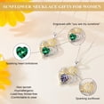 thumbnail image 4 of Iefil Sunflower Gifts for Women, Sunflower Necklace, Anniversary Birthday Gifts, December Tanzanite Blue Jewelry, Birthstone Necklace for Women Wife Mom, 4 of 8
