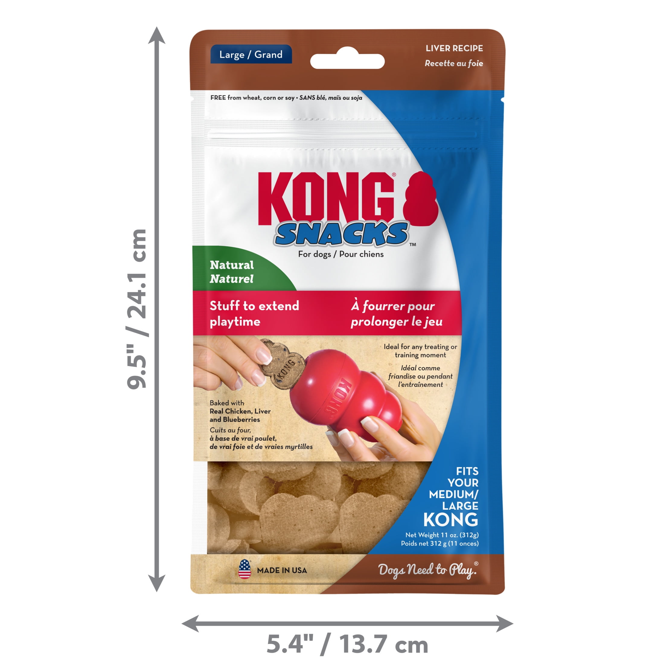 KONG® Snacks® Natural Dog Treats, Premium Biscuit, Liver, Large